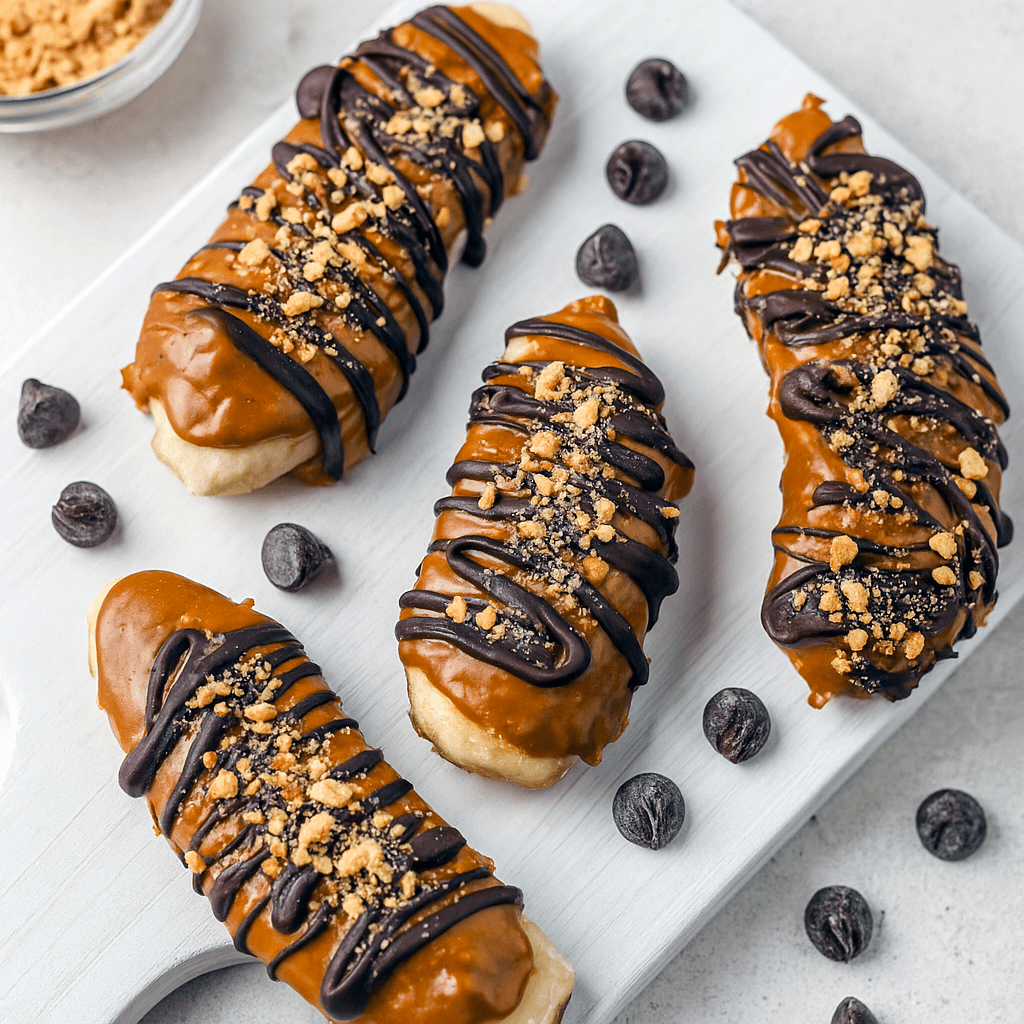 Frozen Banana Snickers made with peanut butter, dark chocolate, and peanuts – a no-bake treat perfect for Organic Eating Recipes, Healthy Fats Snacks, Lunchbox Sweet Treats, Sugar Free Low Calorie Snacks, Healthy On The Go, Sugar Free Frozen Desserts, Low Calorie Meals And Snacks, and Healthy Snacks On The Go For Adults – the ultimate Healthy Candy Bar idea.