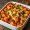 Baked casserole of diced sweet potatoes, seasoned ground turkey and melted cheese — Turkey And Sweet Potato Bake, a top Sweet Potato Recipes pick.