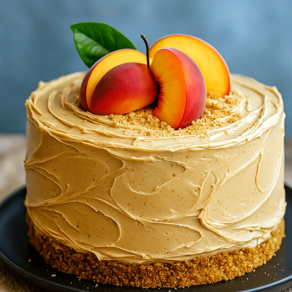 Homemade Peach Cake, Fun Buttercream Cakes, Diy Cake Flavors, Really Pretty Cakes, Desserts With Icing, Dinner Party Cake Ideas, Easy Beautiful Birthday Cakes, Powdered Sugar Cake, Peach Cake Ideas