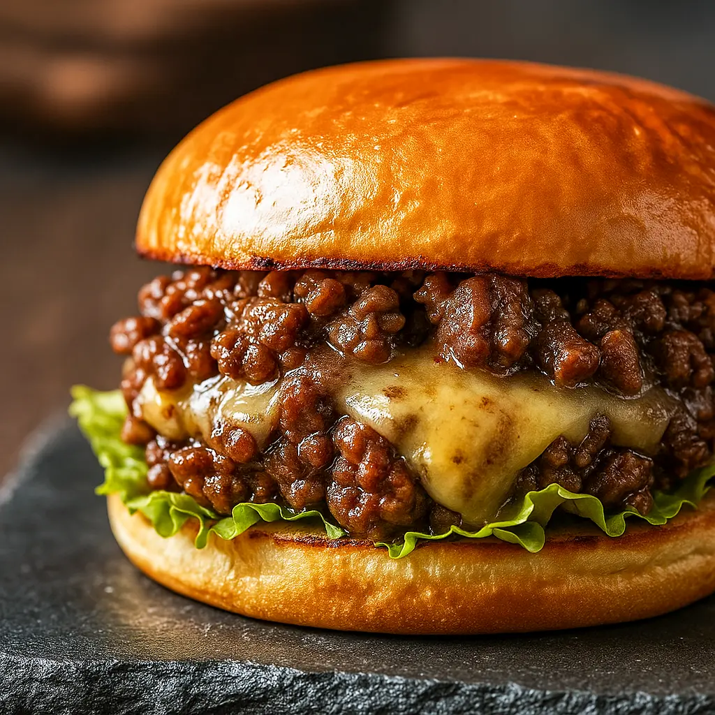 Juicy Steakhouse Burger style Sloppy Joes Recipe served on toasted buns with melty cheese, a quick and flavorful Homemade Sloppy Joe Recipe perfect for an easy Dinner With Ground Beef and hearty Beef Recipes For Dinner.