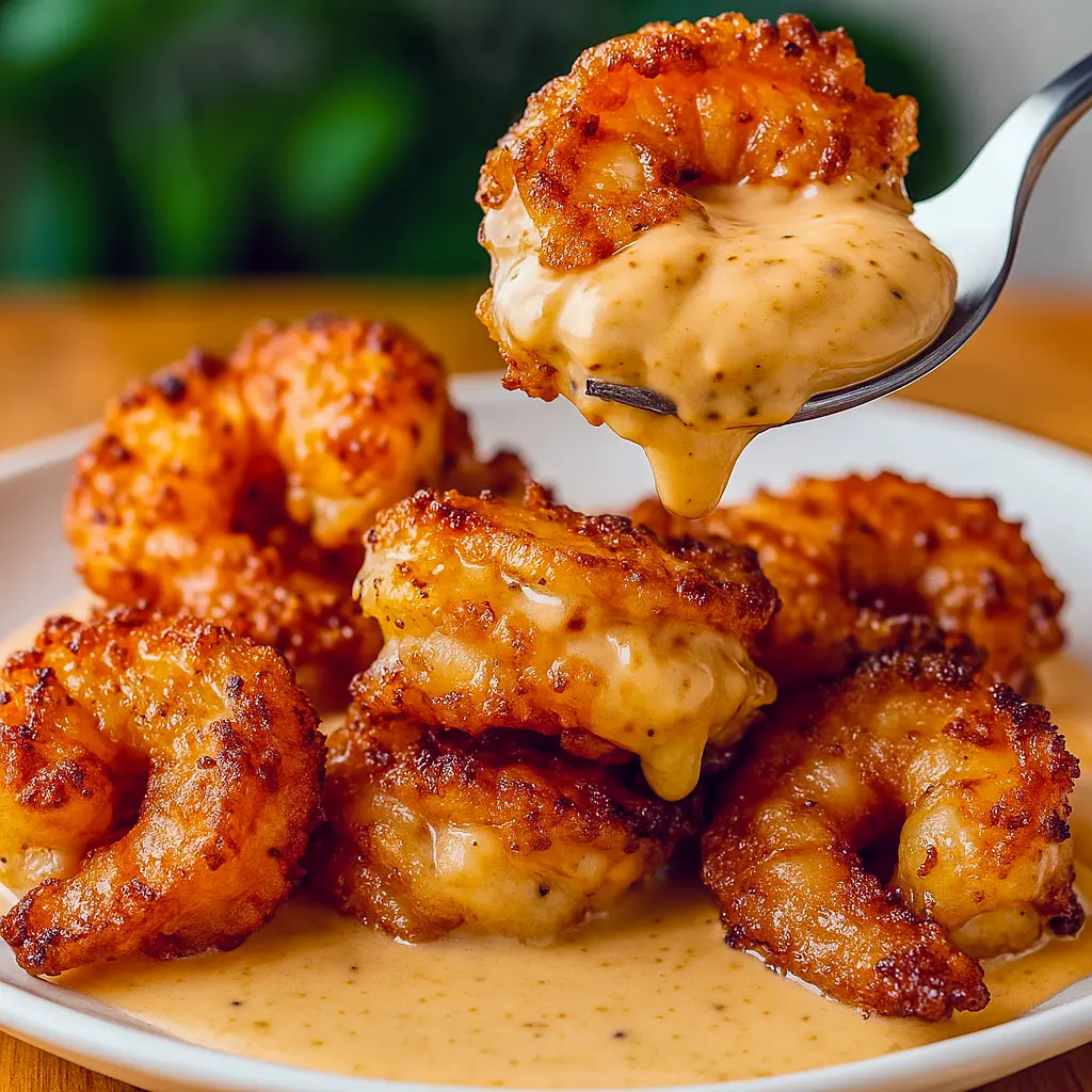 Close-up of golden coconut shrimp arranged on a platter with a ramekin of sweet chili mayonnaise, lime wedges, and a sprinkle of chopped cilantro.