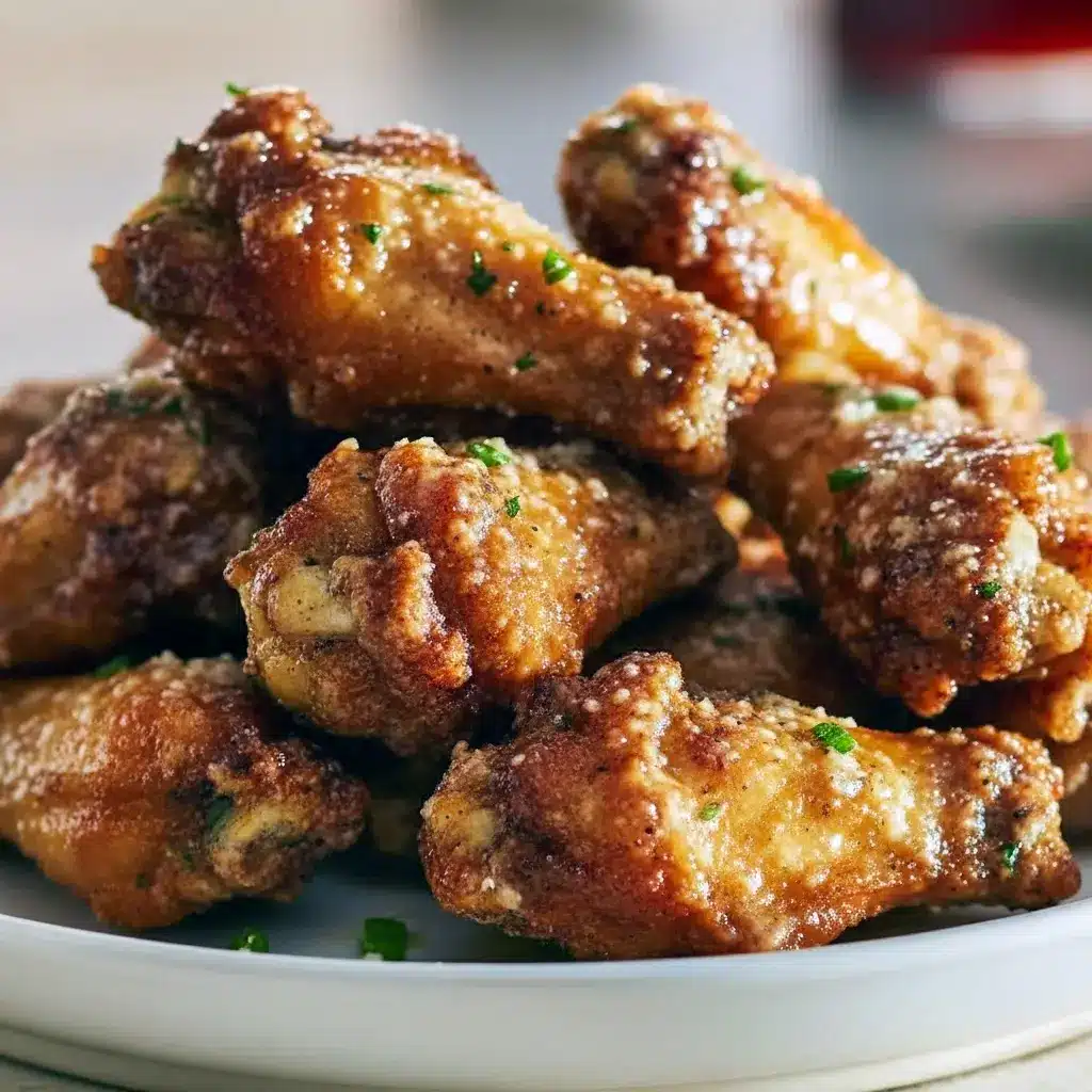 Golden, buttery Cowboy Butter chicken wings piled on a platter, sprinkled with parsley and served with dipping sauces — perfect savory game-day finger food, Ideas For Wings.