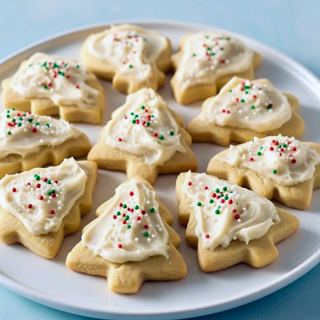 Soft Eggnog Cookies topped with creamy frosting and festive sprinkles, a perfect Unique Christmas Treats idea for the holidays.