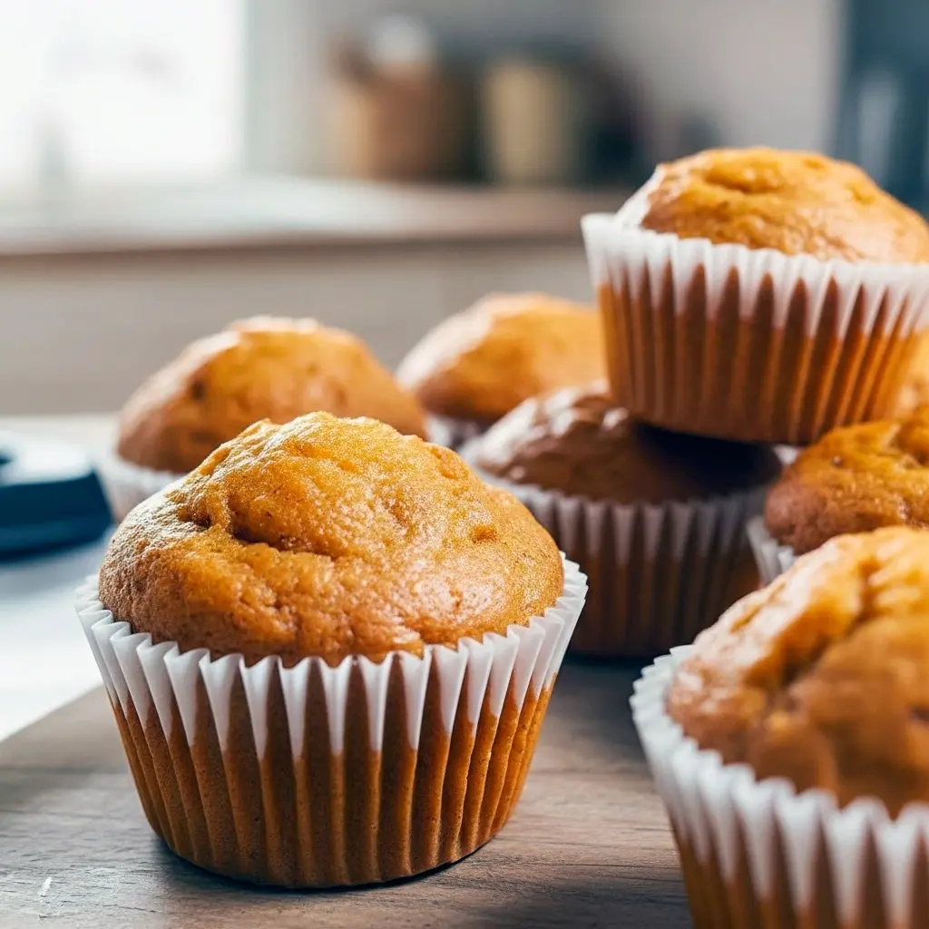 Close-up of golden mini muffins on a cooling rack showing a moist crumb and cinnamon flecks — a great option for Pumpkin Spinach Muffins, soft Pumpkin Muffins With Yogurt, or gentle Pumpkin Muffins For Baby; also works as classic Pumpkin Yogurt Muffins, Mini Pumpkin Muffins With Greek Yogurt.