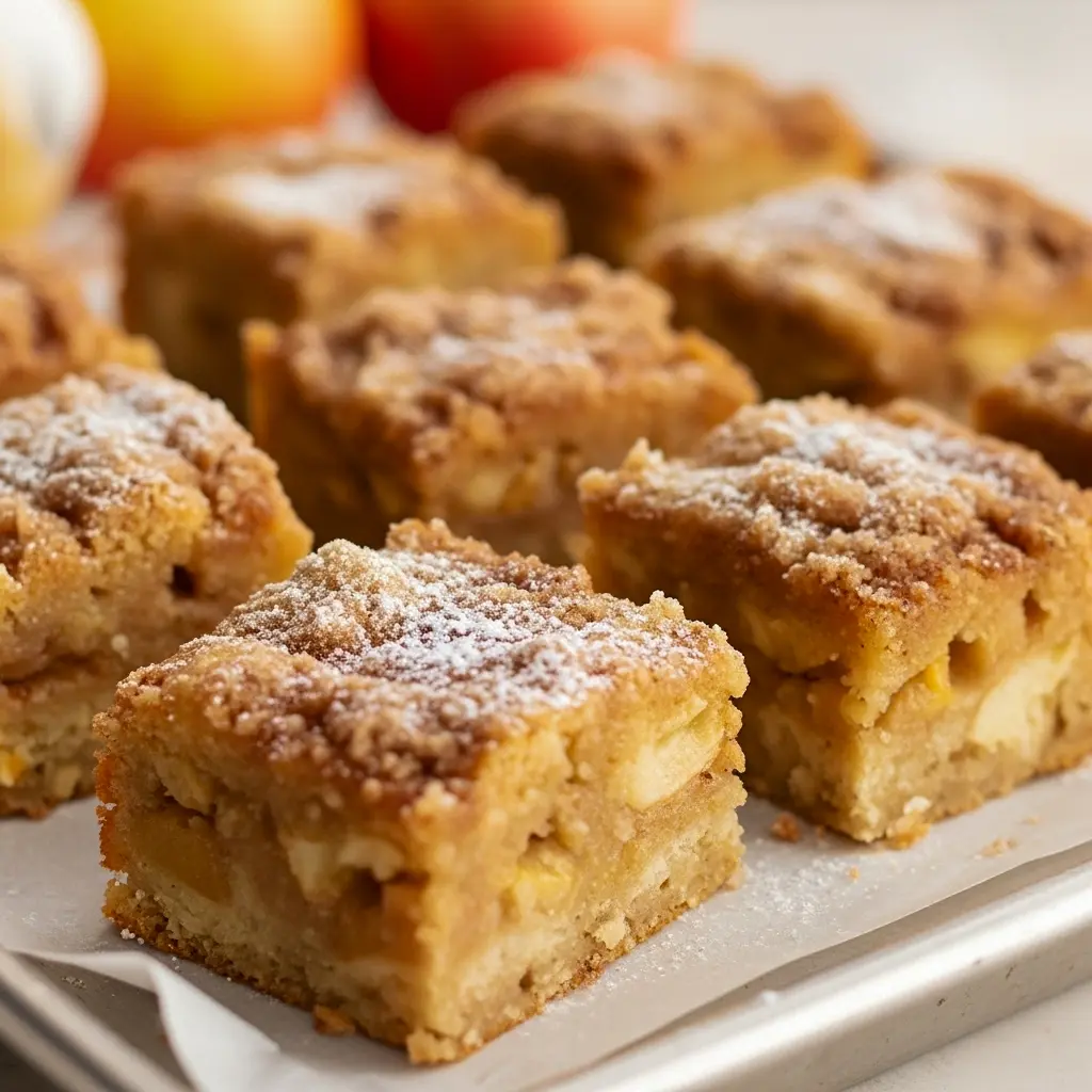 A golden, moist Gluten Free Apple Cake topped with cinnamon sugar, sliced to reveal tender apple layers — the perfect fall-inspired Gluten Free Sweets dessert served on a rustic wooden table with apples and cinnamon sticks nearby, Gluten Free Apple Cake Recipe.