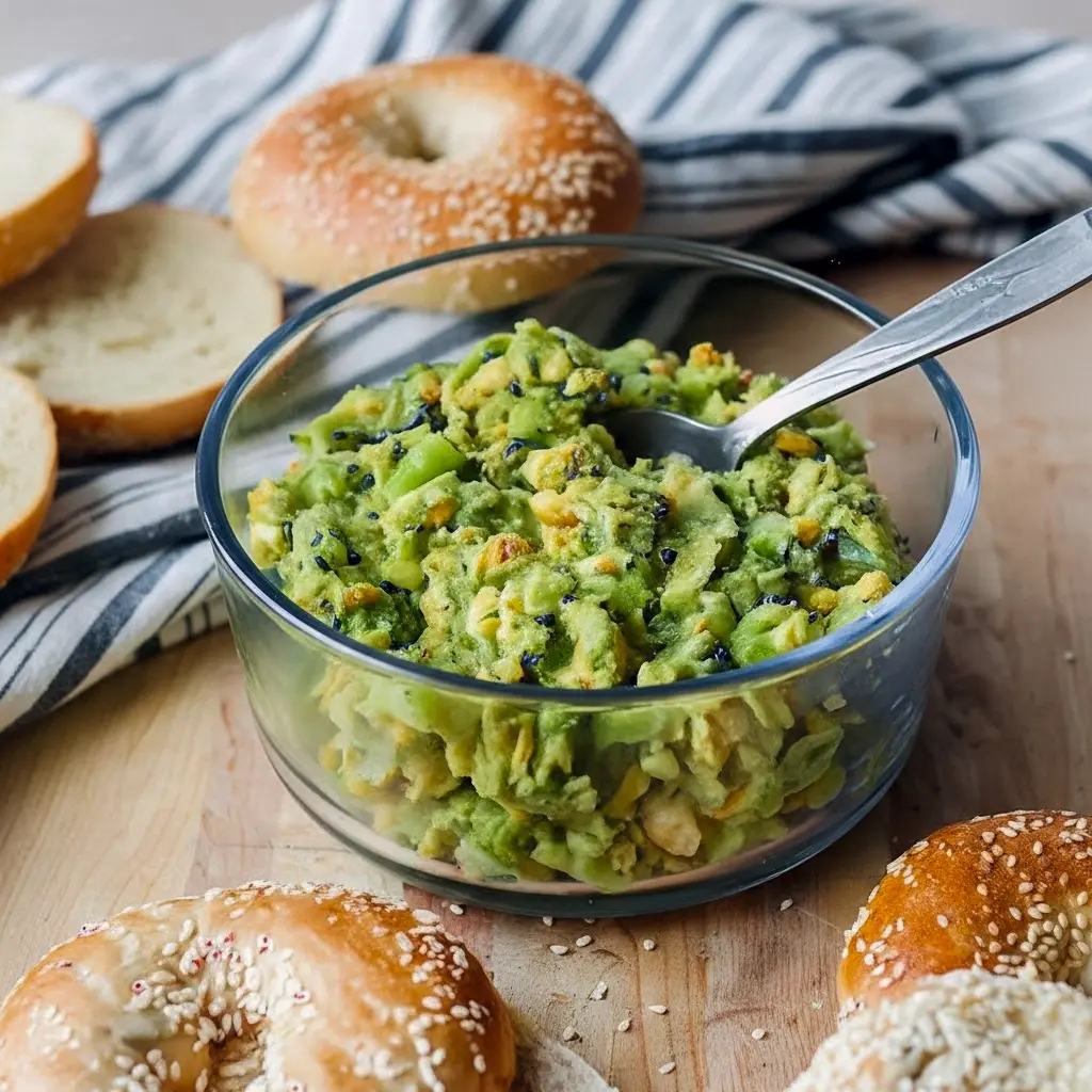 Close-up of a smashed chickpea and avocado sandwich on whole-grain bread with dill, chopped pickles, and crisp lettuce, showing creamy texture and fresh layers.
