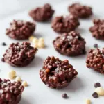 Close-up of glossy quinoa chocolate crisps on parchment, a tray of Easy Desserts Healthier bites that double as Healthy Quinoa Desserts and satisfyingly sneaky Healthy Cheat Snacks.