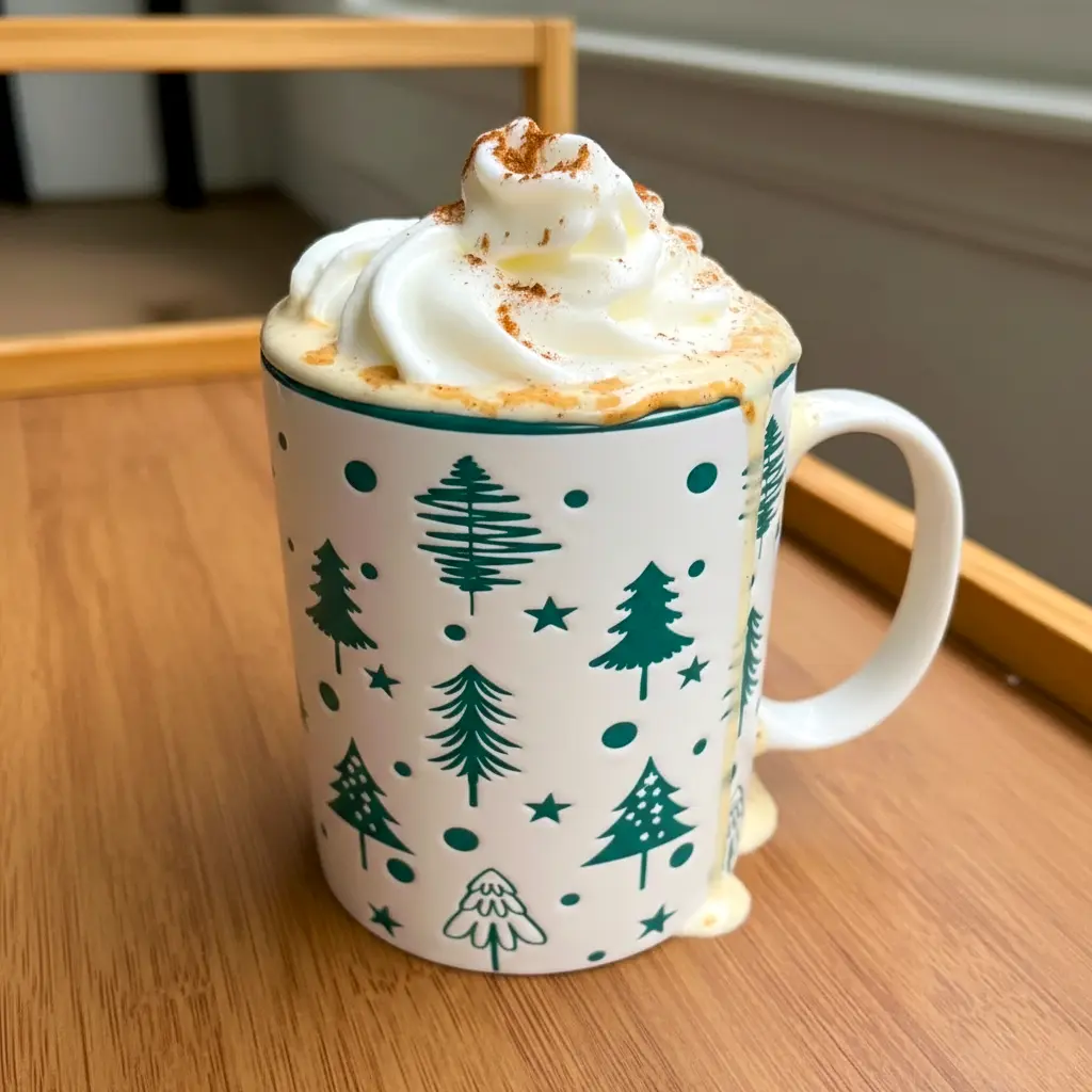 A cozy mug of Christmas chai topped with whipped cream and warm spices, styled for snowy mornings and perfect for lovers of Warm Tea Drink, Festive Drink Recipes, Gingerbread Chai Tea Latte, Christmas Chai Latte Recipe, Christmas Chai Tea Recipe, Holiday Coffee Ideas, How To Make Festive Lattes, Warm Winter Chai Tea, and Christmas Teas.