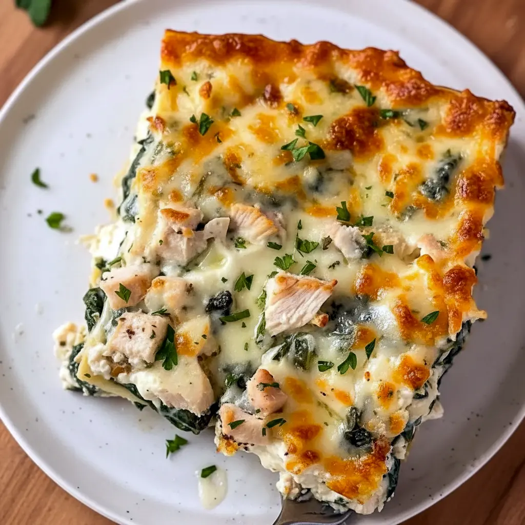 Chicken And Spinach Casserole slice with golden melted cheese, a cozy photo that screams Healthy Low Carb Dinners, Spinach Casserole, Chicken Entrees, Keto Recipes Dinner, Low Carb Chicken, Easy Casserole Recipes, Chicken Recipes Casserole, and Spinach Stuffed Chicken.