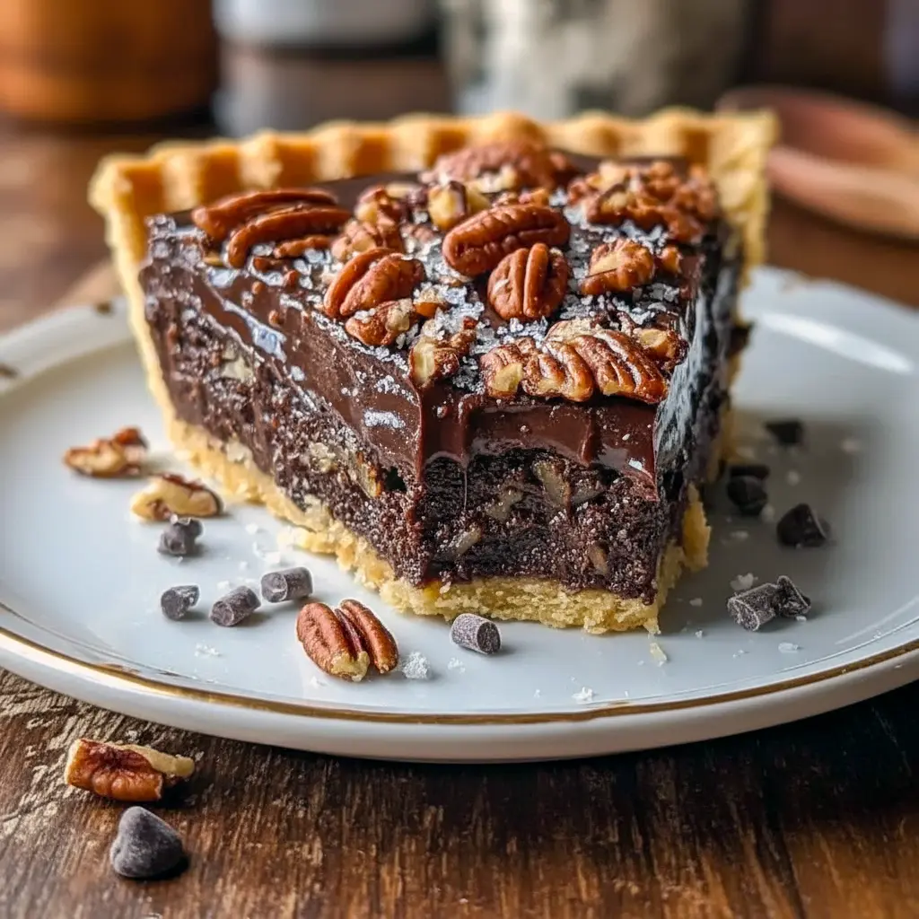 A rich, glossy Pecan Pie Recipe Chocolate baked to perfection, filled with gooey chocolate, crunchy pecans, and golden crust, making it one of the best Easy Wow Desserts for fall.
