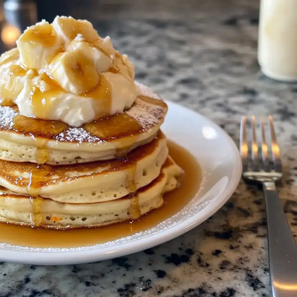 Coconut Cream Pancakes stacked on a plate, drizzled with syrup and topped with toasted coconut and fruit — a photo showcasing inventive Pancakes Flavors, ideal for Summer Pancake Recipes or winter comfort as Winter Pancakes, perfect inspiration for Breakfast Menus Ideas and All Day Breakfast, a tasty option for Healthy Ideas For Breakfast, with a nod to White Chocolate Pancakes and Southern Breakfast Recipes.