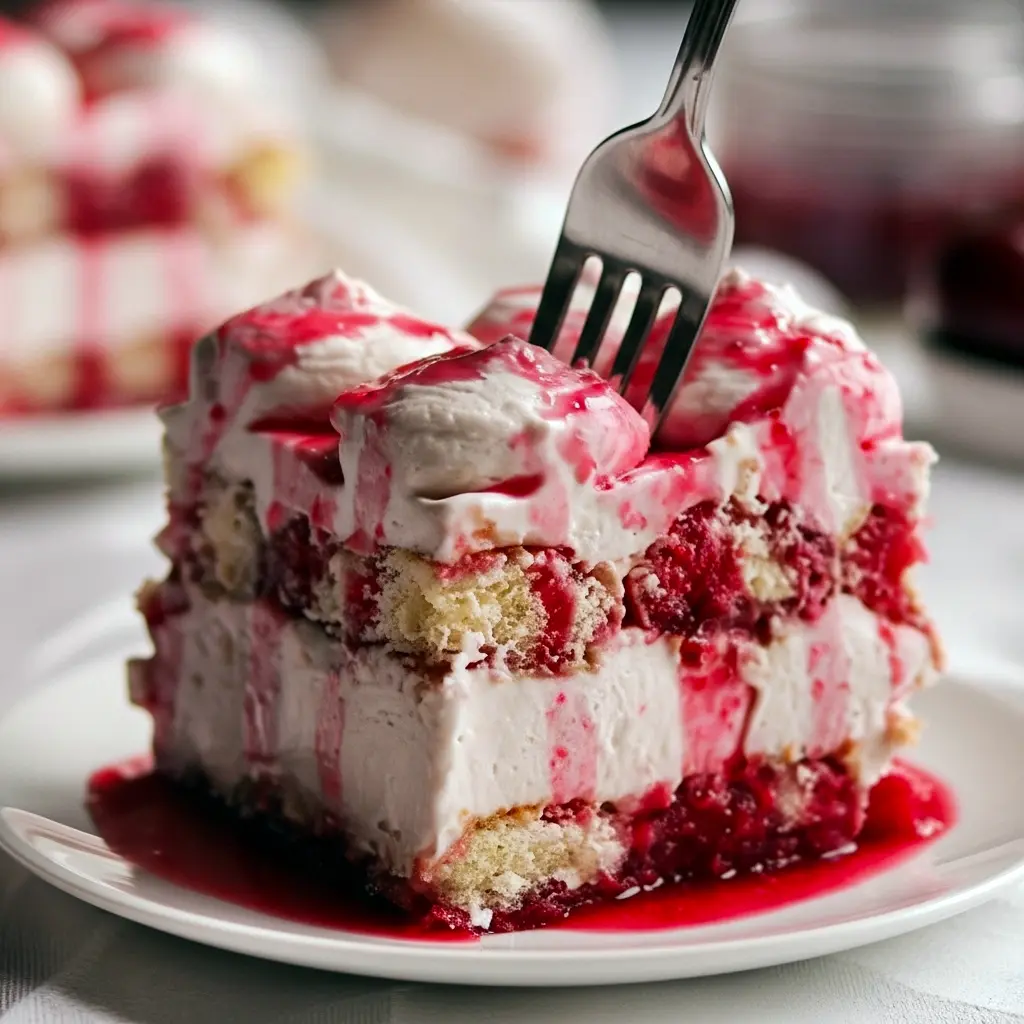 Close-up of cherry tiramisu showing syrupy ladyfingers and piped mascarpone — a visual Ladyfingers Recipe guide and quick hint on How To Make Cherry Tiramisu, Cherry Tiramisu Recipe.