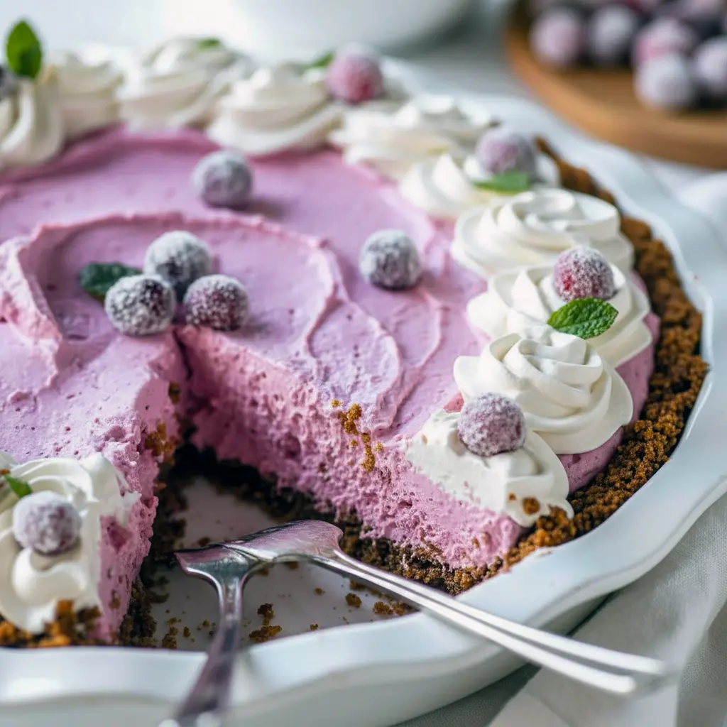 Slice of Cranberry Mousse Dessert on a plate, styled like a Cranberry Pomegranate Mousse Pie and scaled like a Cranberry Slab Pie Recipe, set on a Cranberry Tart With Gingersnap Crust with nods to Cranberry Custard Pie Food Network classics — a fresh take on Traditional Holiday Desserts that even Indian Pudding fans will love; perfect Cranberry Dessert or elegant Cranberry Pie.