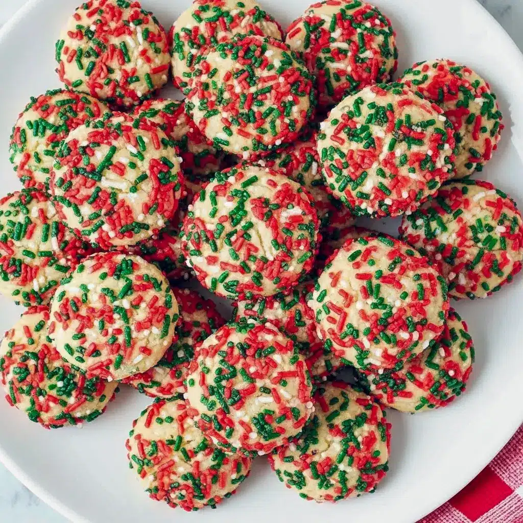 Stack of colorful sprinkle pudding cookies on a cooling rack, perfect for Kindergarten Christmas Party Snacks, one of the Best Christmas Cookies Easy, and a fun companion to Savory Christmas Treats Party Appetizers, Soft Christmas Treats.