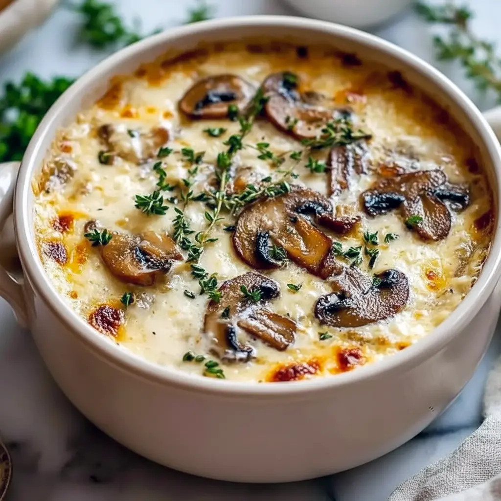 Close-up of creamy Soup With Cottage Cheese and sautéed mushrooms in a white bowl, garnished with parsley — a tasty example of Recipes Using Cottage Cheese, a satisfying High Protein Soup, and a modern take on Mushroom Soup Recipes, Cottage Cheese Mushroom Soup.