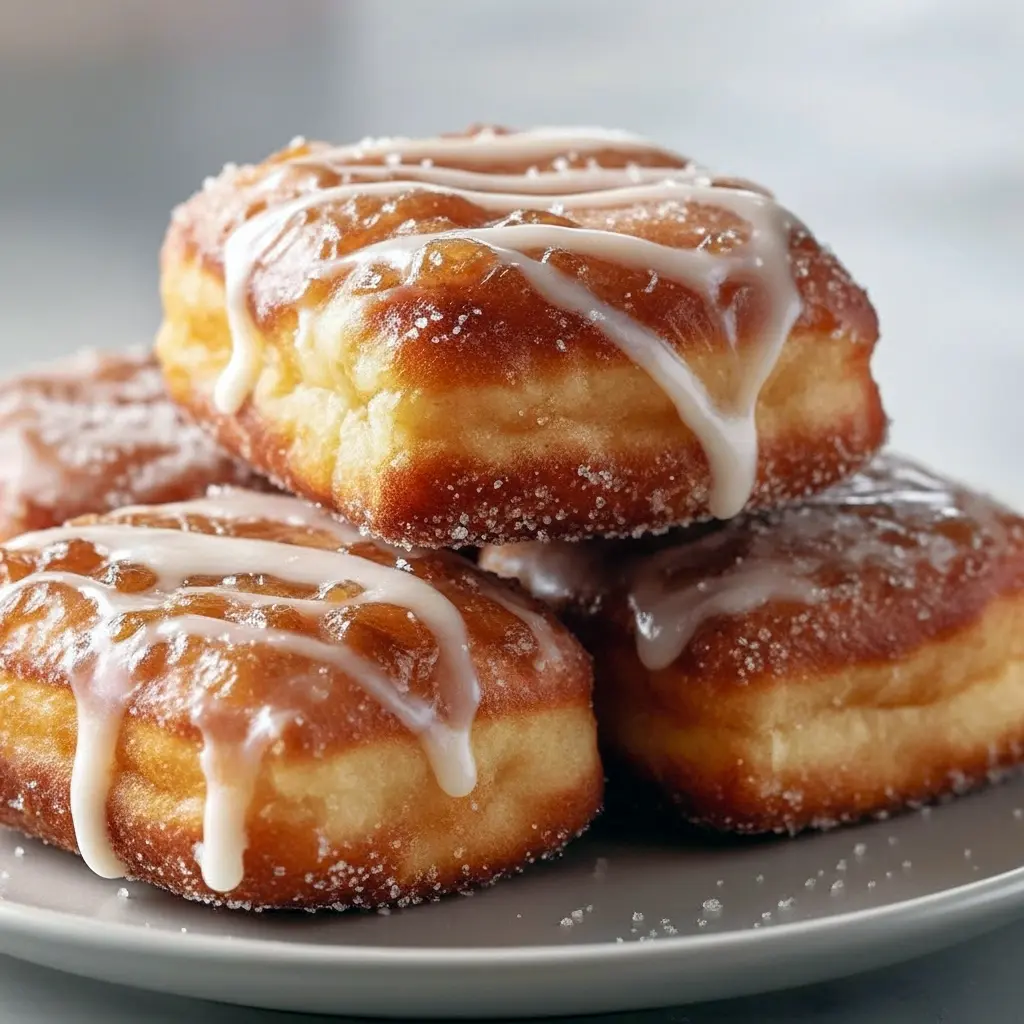 Close-up of glossy maple-glazed Donut Bar squares on a wooden Serving Platters board, sprinkled with powdered sugar — ideal Dessert Squares for breakfast or brunch.