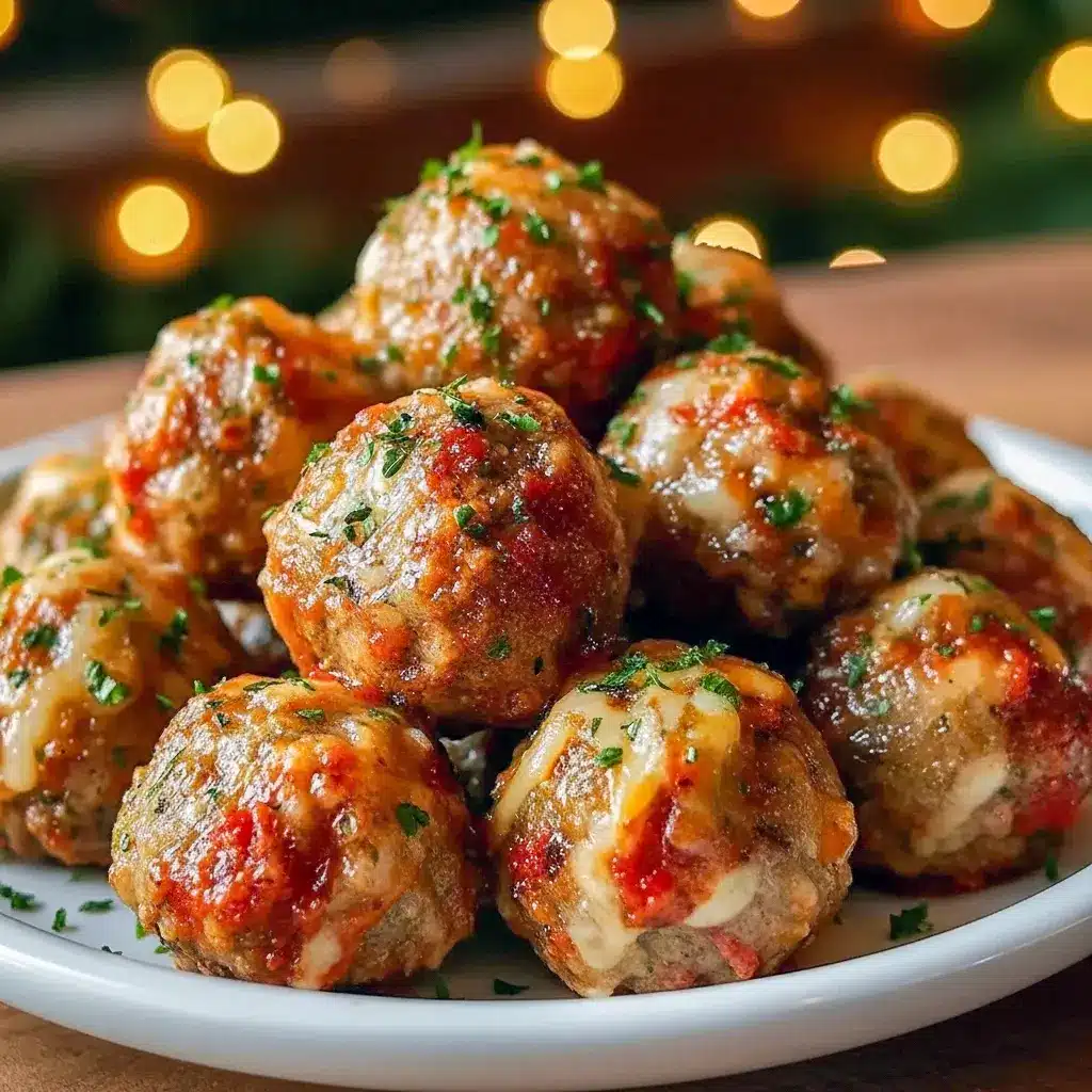 Golden-brown cheesy sausage balls on a parchment-lined baking sheet with a small bowl of salsa for dipping, Cream Cheese Sausage Balls.