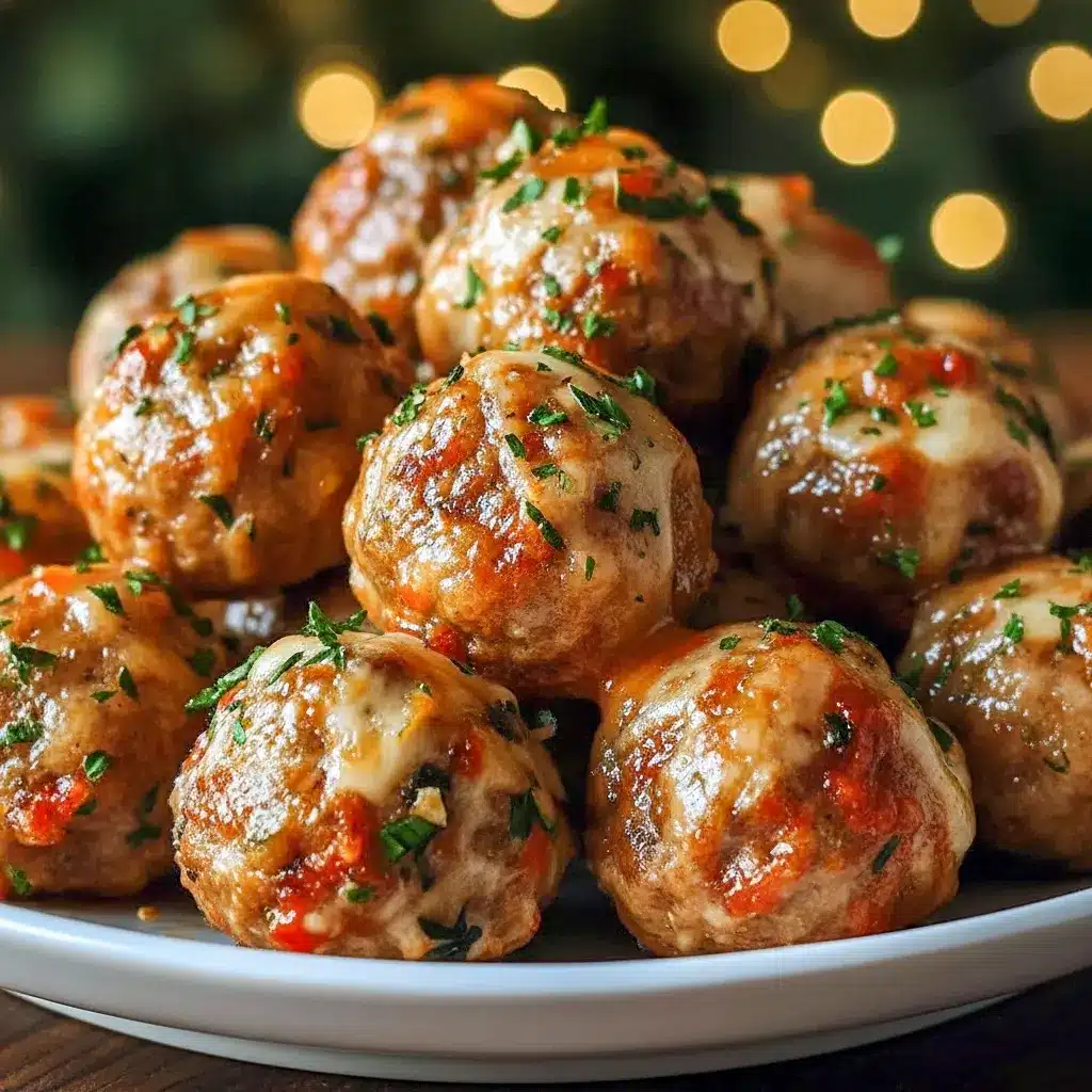 Golden-brown cheesy sausage balls on a parchment-lined baking sheet with a small bowl of salsa for dipping, Cream Cheese Sausage Balls.