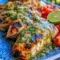 Chicken Main Dishes — grilled salsa-verde pepper-jack chicken with melted cheese, charred grill marks, cilantro garnish, and lime wedges; a perfect entry for Chicken Dinner Recipes.