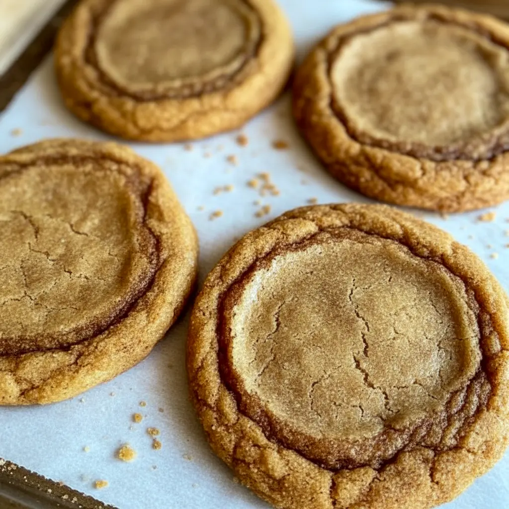 Brown Butter Cinnamon Cookies stacked on a plate with golden edges and a soft center, showing a warm homemade treat perfect for Sweet Snacks and Christmas Baking.