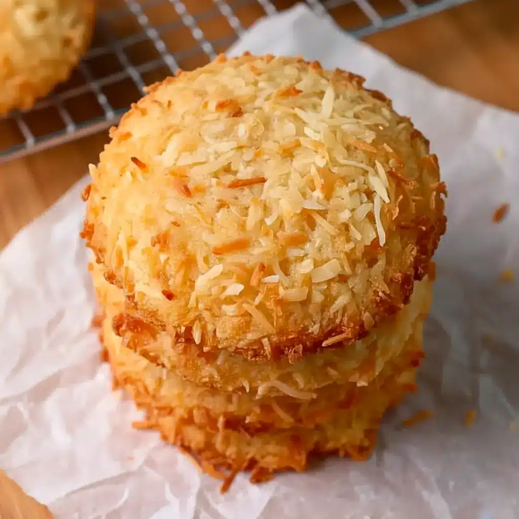 Chewy Coconut Cookies fresh from the oven, presented as Easy Cookies From Scratch with a lightly crisp edge and chewy middle.