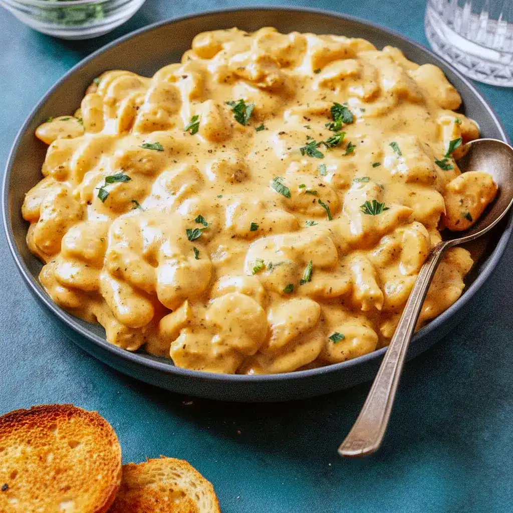 A creamy pan of Garlic Parmesan Butter Beans served with crusty bread, perfect for Easy White Bean Recipes lovers.