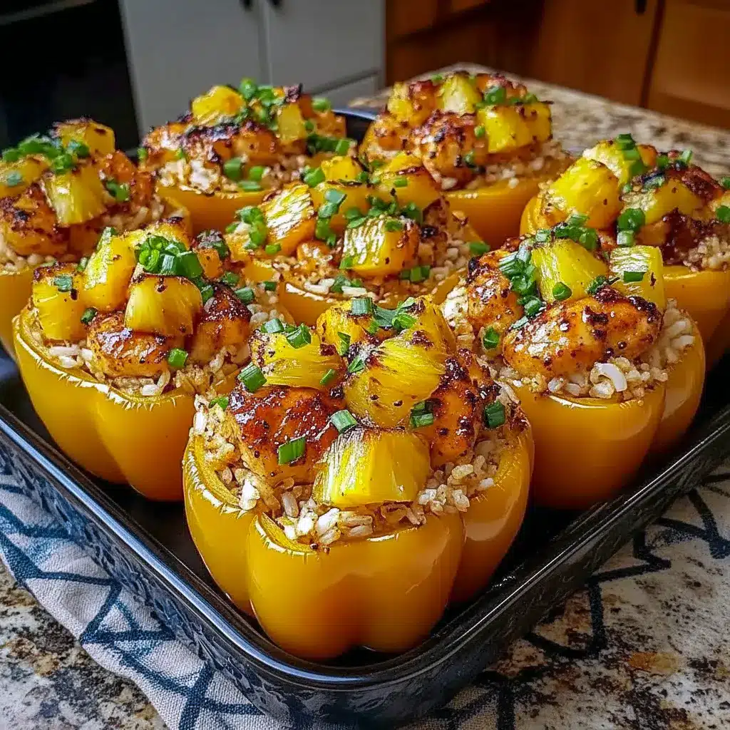 Teriyaki Pineapple Chicken and Rice Stuffed Peppers baked and ready to serve, making an easy Dinner Recipes Meal Prep option for busy nights.