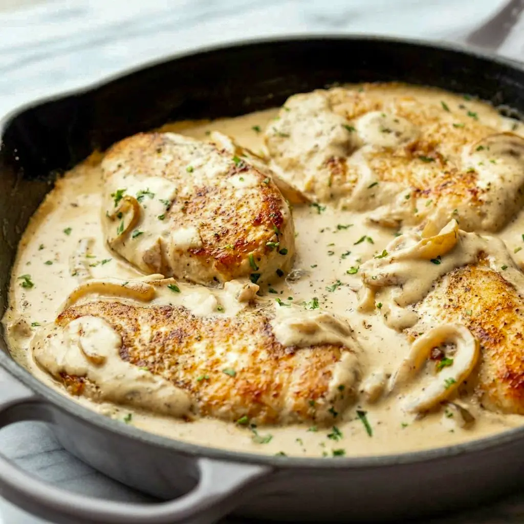 Sour Cream and Onion Chicken with tender golden cutlets, a comforting choice for Chicken Main Dishes.