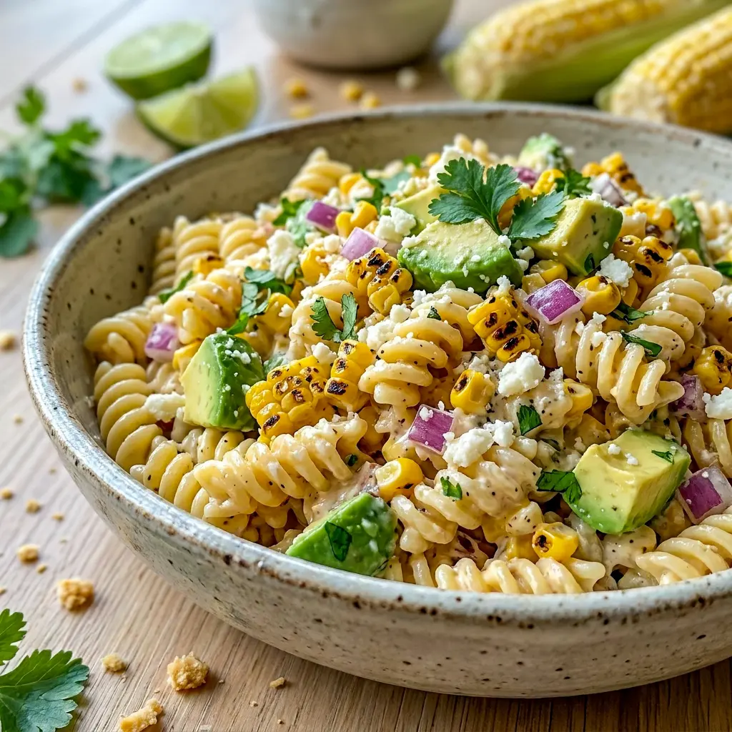 Mexican Street Corn Pasta Salad is a refreshing choice for Cold Pasta Salads For Lunch on warm summer days.