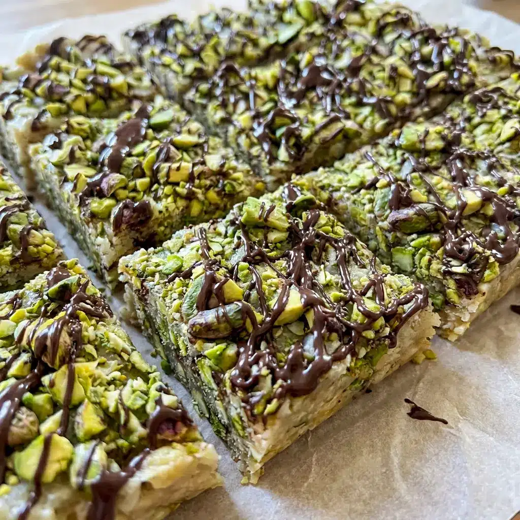 Pistachio and White Chocolate Rice Krispies Treats are a dreamy Creamy Pistachio Treat with crunchy cereal, pistachios, and sweet white chocolate.