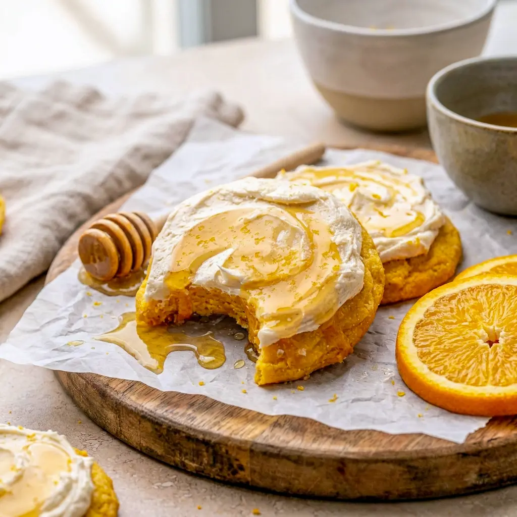 Thick and chewy Cornbread Cookies with creamy frosting, ideal for Thanksgiving Cookie Flavors on a festive dessert table.