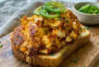 A warm plate of Crispy Egg Salad served on toast, perfect for Healthy Lunch Ideas With Eggs.