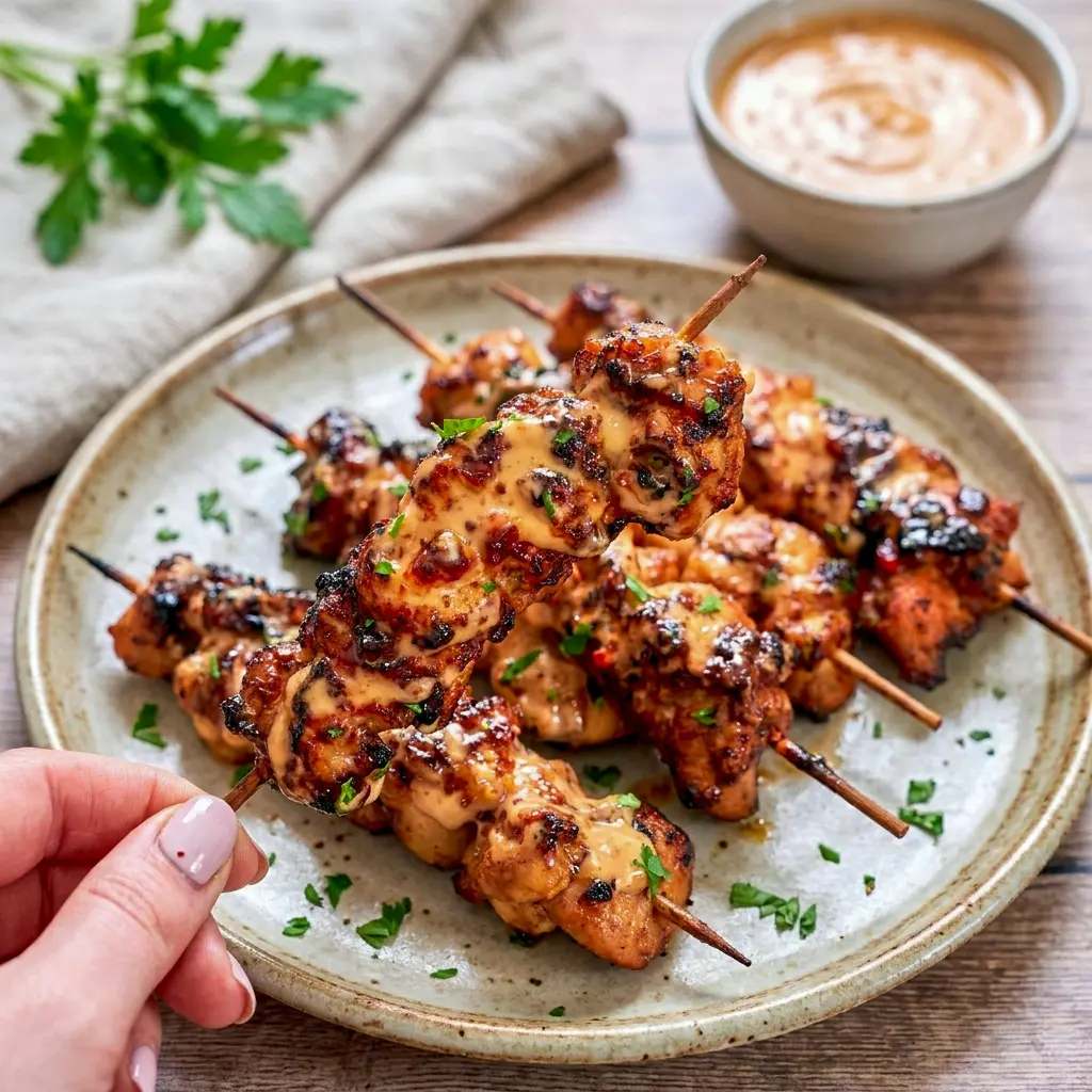 Bang Bang Chicken Skewers with a glossy sweet-spicy glaze, perfect for Meals For Air Fryer and busy weeknights.