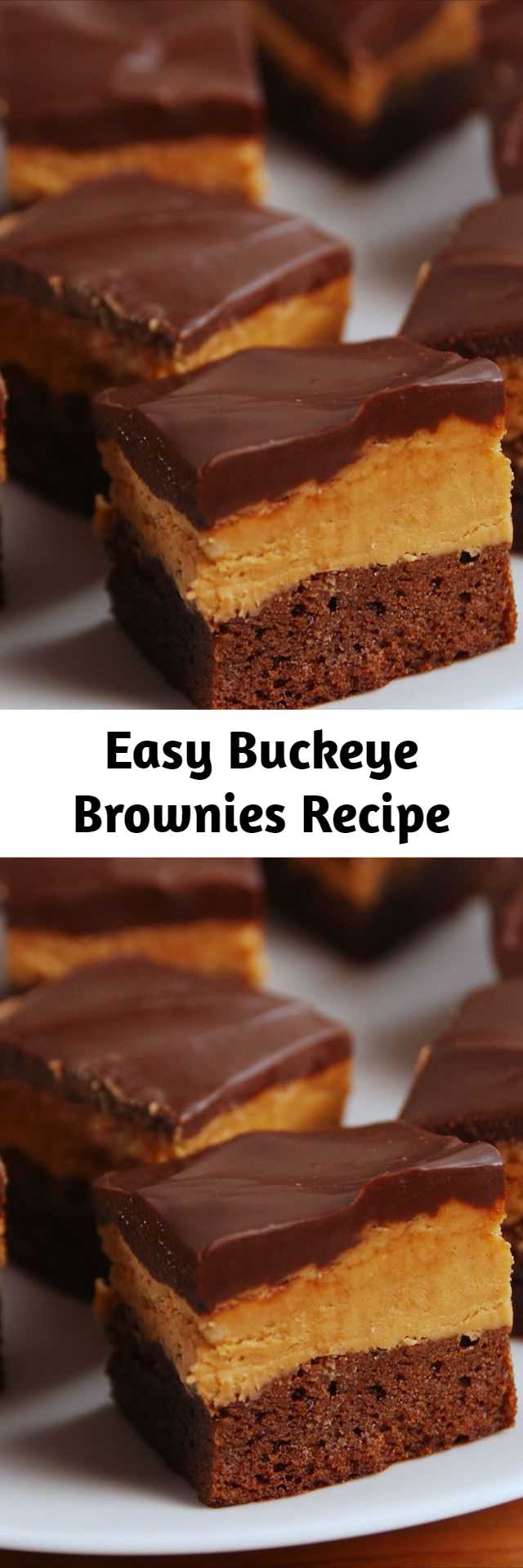 Easy Buckeye Brownies Recipe - It's chocolate and peanut butter. What more could you want?