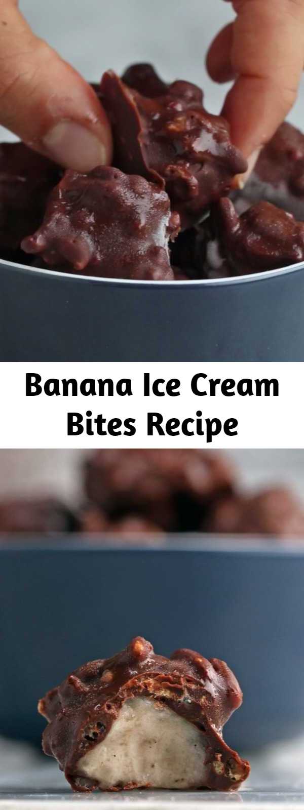 Banana Ice Cream Bites Recipe - These Banana "Ice Cream" Bites are a healthier option to satisfy your sweet tooth.