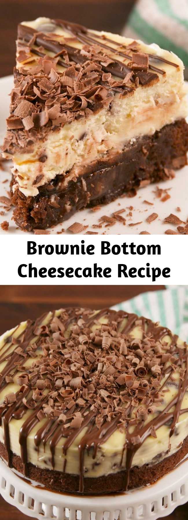 Brownie Bottom Cheesecake Recipe - We didn't realize cheesecake could get even better. #food #easyrecipe #dessert #ideas #cake