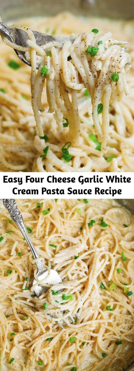 Easy Four Cheese Garlic White Cream Pasta Sauce Recipe - Mom Secret