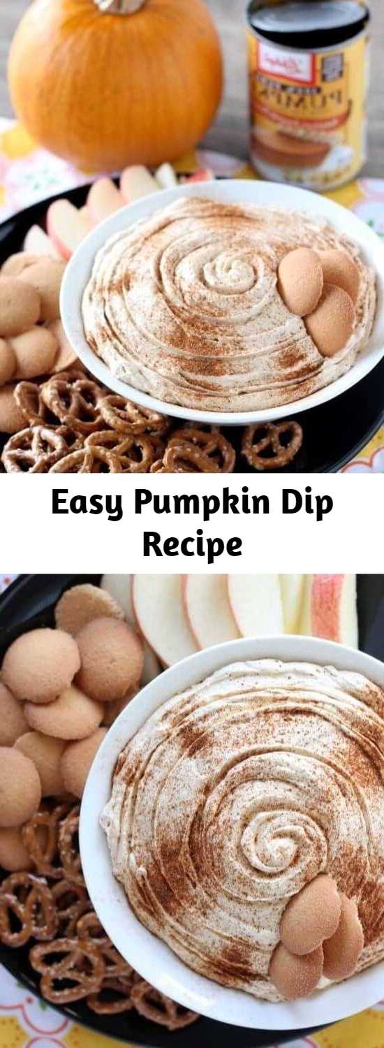 Easy Pumpkin Dip Recipe - This Pumpkin Dip is one everyone can enjoy with their favorite cookie, pretzel, or fruit! Plus, it's no-bake so it's easy!