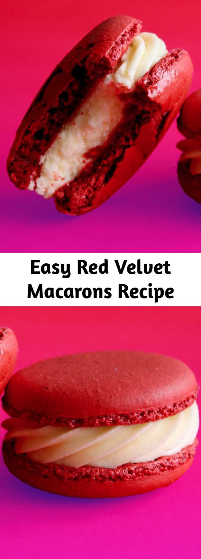 Easy Red Velvet Macarons Recipe - When you're craving just a little red velvet goodness, this sweet macaron will hit the spot.