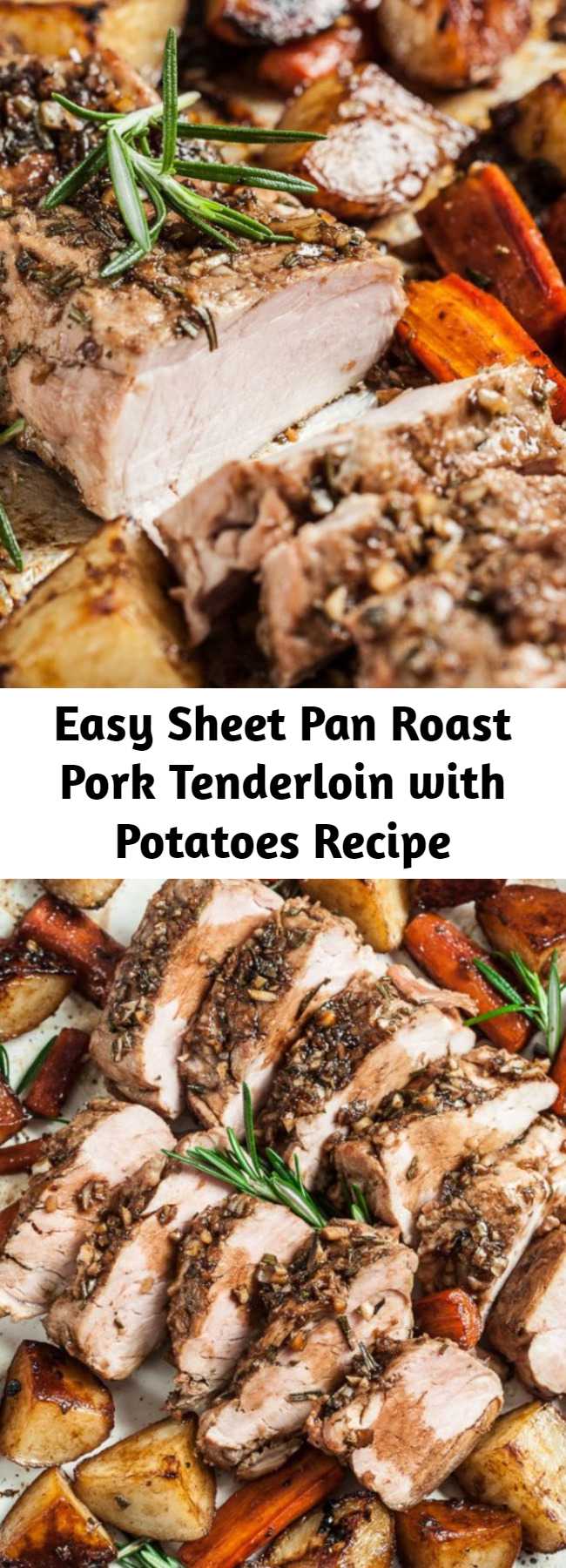 Easy Sheet Pan Roast Pork Tenderloin with Potatoes Recipe - This Sheet Pan Roast Pork Tenderloin with Potatoes is extremely tender, succulent, and healthy. This pork tenderloin recipe is easy enough for a weeknight meal and delicious enough for serving to guests. Little effort with big results.