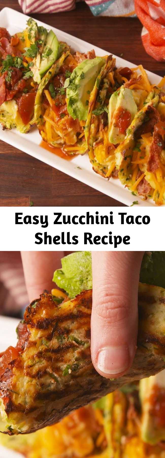 Easy Zucchini Taco Shells Recipe - Turn zucchini into taco shells for your next taco night. #easy #recipe #healthy #zucchini #taco #tacoshells #diet #lowcarb #lowcarbdiet