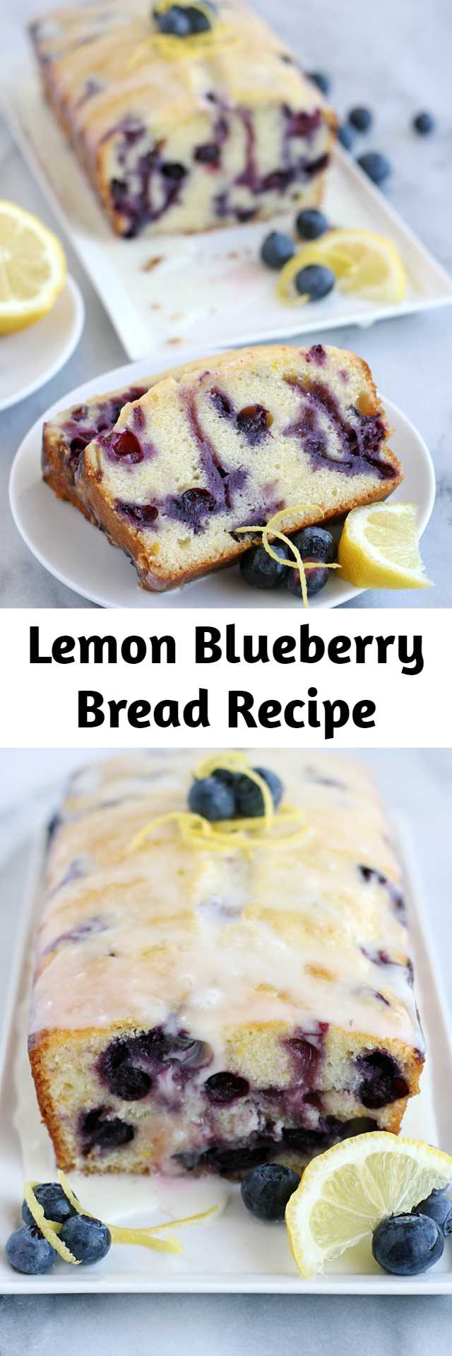 Lemon Blueberry Bread Recipe - This Lemon Blueberry Bread is a delicious, flavorful quick bread perfect to enjoy along with a cup of coffee or tea. It's moist, fluffy, sweet and flavorful! I love the bright flavors of blueberry and lemon, and they work together so beautifully in this simple loaf. I know I’ll be making this recipe again and again!