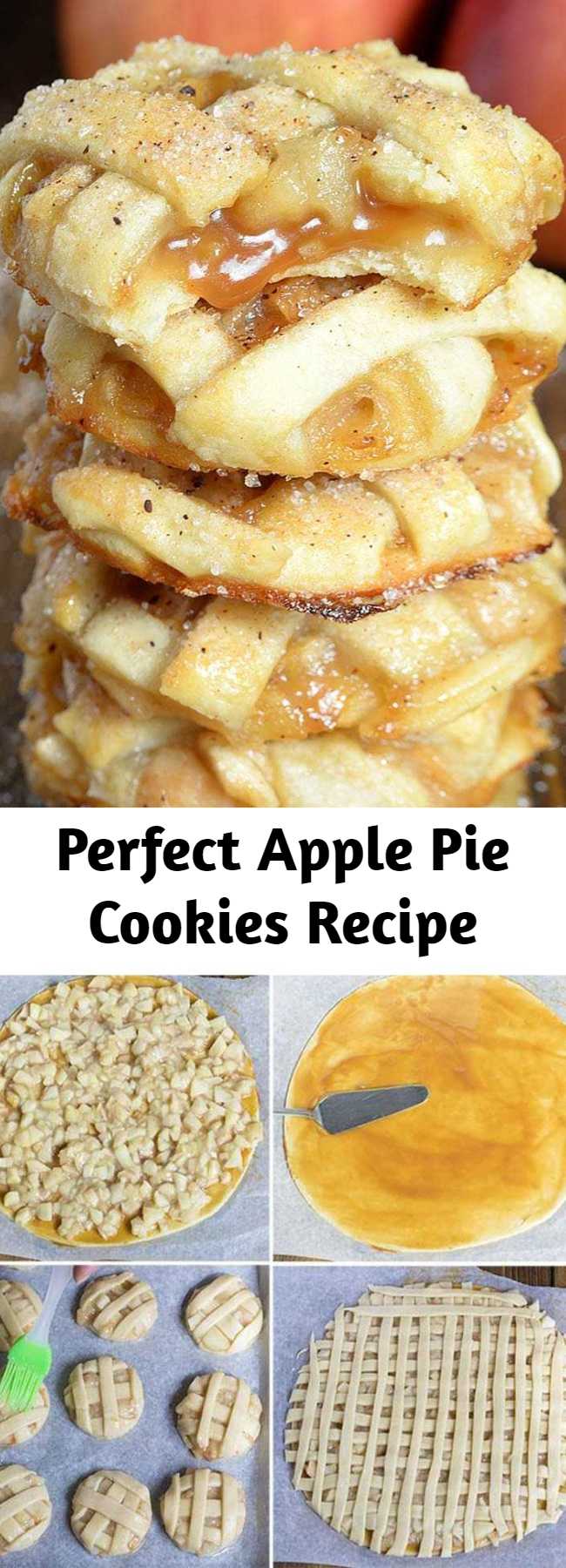 Perfect Apple Pie Cookies Recipe - Apple Pie Cookies – sticky and chewy, bite-sized caramel apple pies. Sometimes the regular old apple pie recipe is just too much dessert to handle. These gooey bites bring you the best of both worlds: the fruity-caramel flavor of traditional pie, with all of the convenience of a simple cookie recipe! (No fork required!!!)