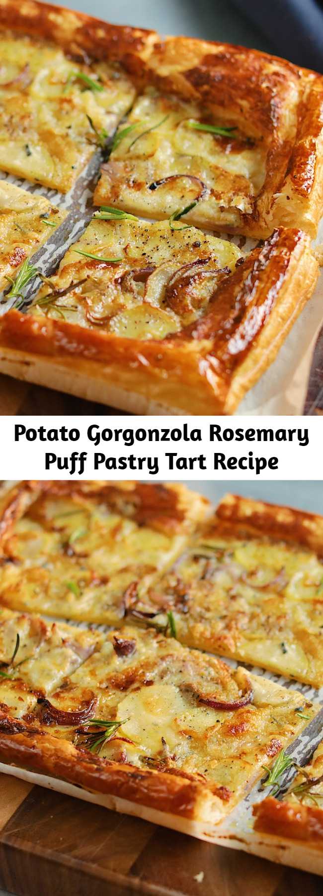 Potato Gorgonzola Rosemary Puff Pastry Tart Recipe - Your weeknight dinners just got a whole lot more exciting.