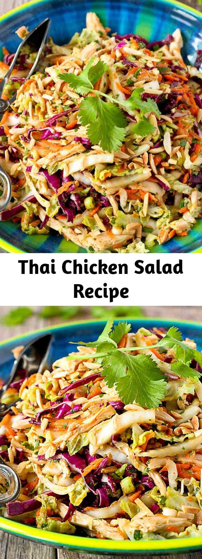 Thai Chicken Salad Recipe - This Thai Chicken Salad recipe is always the star of the show whenever it’s served at our table. This easy, healthy salad come together in 15 to 20 minutes. 236 calories and 4 Weight Watchers Freestyle SP #chicken #weightwatchers #healthy #recipe