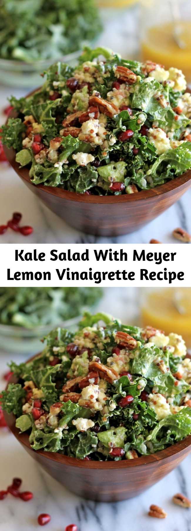 Kale Salad With Meyer Lemon Vinaigrette Recipe - Perfect as a light lunch or even a meatless Monday dinner option!