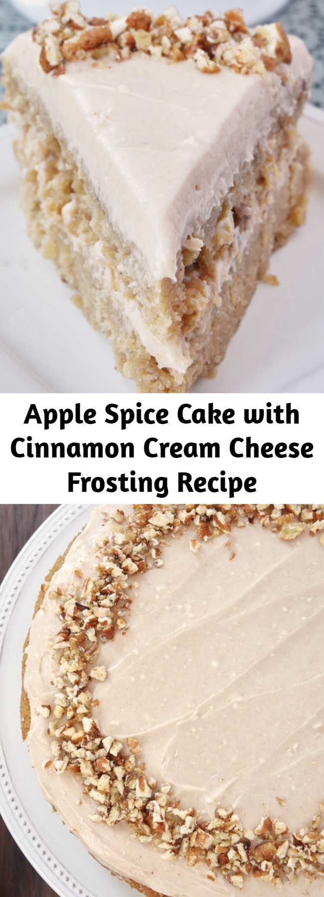 Apple Spice Cake with Cinnamon Cream Cheese Frosting Recipe - Apple Spice Cake with Cinnamon Cream Cheese Frosting is a delicious celebration of all things fall with lots of apples and fall spices.