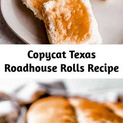 This easy Copycat Texas Roadhouse Rolls recipe smeared with Cinnamon Honey Butter is just like the restaurant's, and is melt-in-your-mouth delicious!