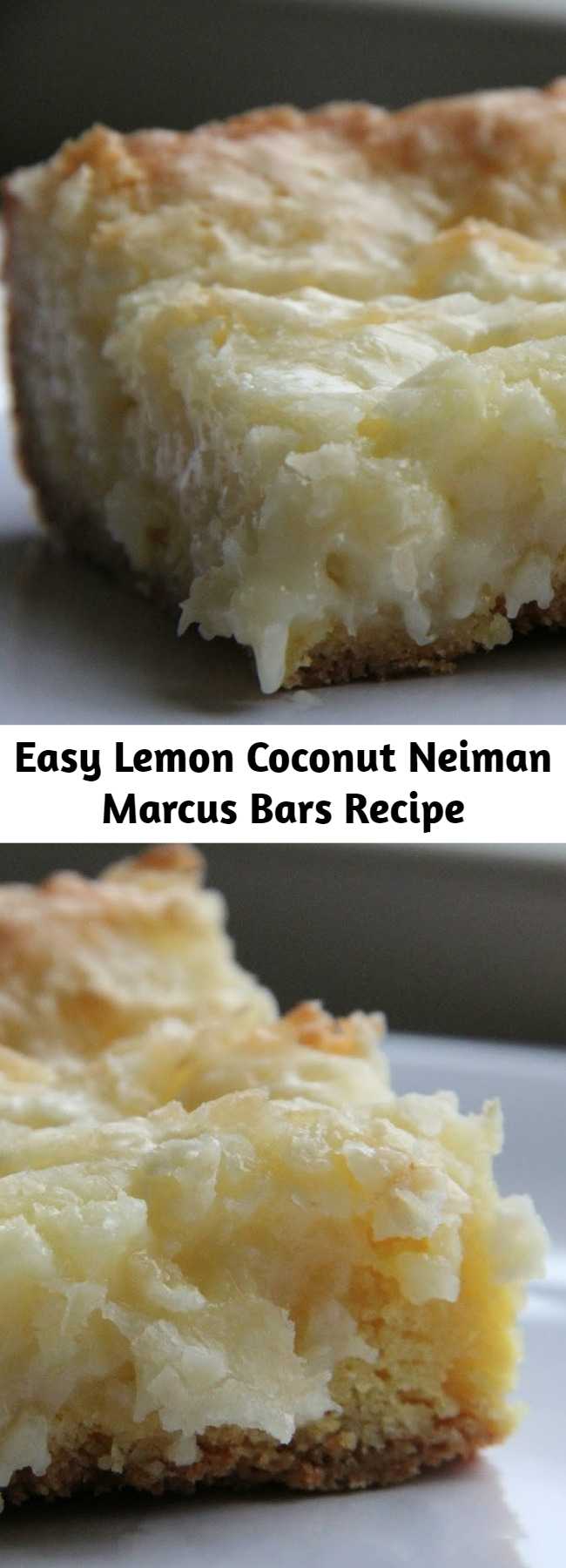 Easy Lemon Coconut Neiman Marcus Bars Recipe - This is it! This is the bar you will make over and over again this spring and summer. Trust me… you’ll make it once, everyone will love it and then you’ll keep making it for every occasion between now and Labor Day. This is your new favorite bar :).