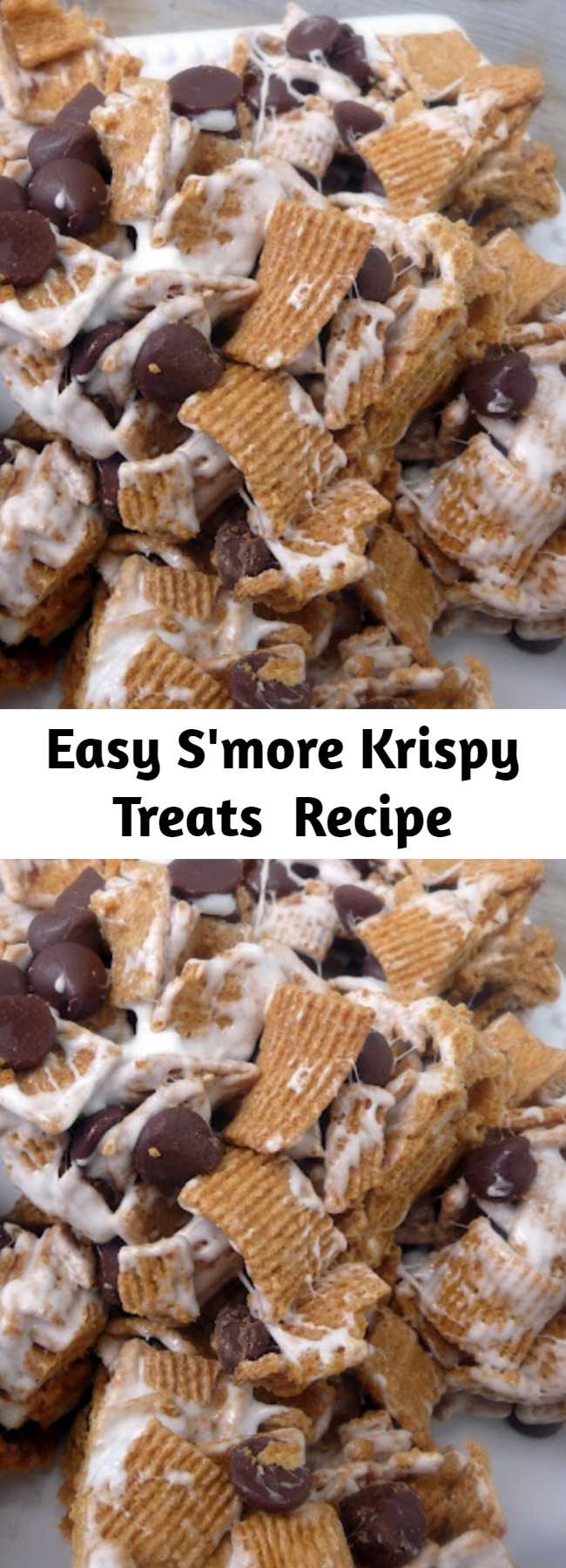 Easy S'more Krispy Treats  Recipe - These S'mores bars are incredible! So easy to make and completely delicious! These are SO freaking good!!